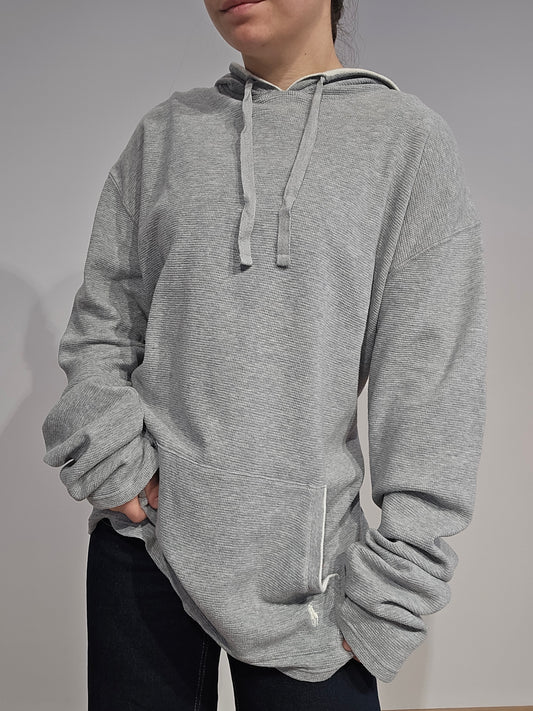 Sweat à capuche léger en coton gris - XL