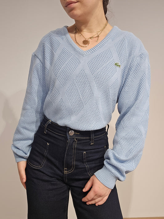 Pull col V bleu des années 90' - M