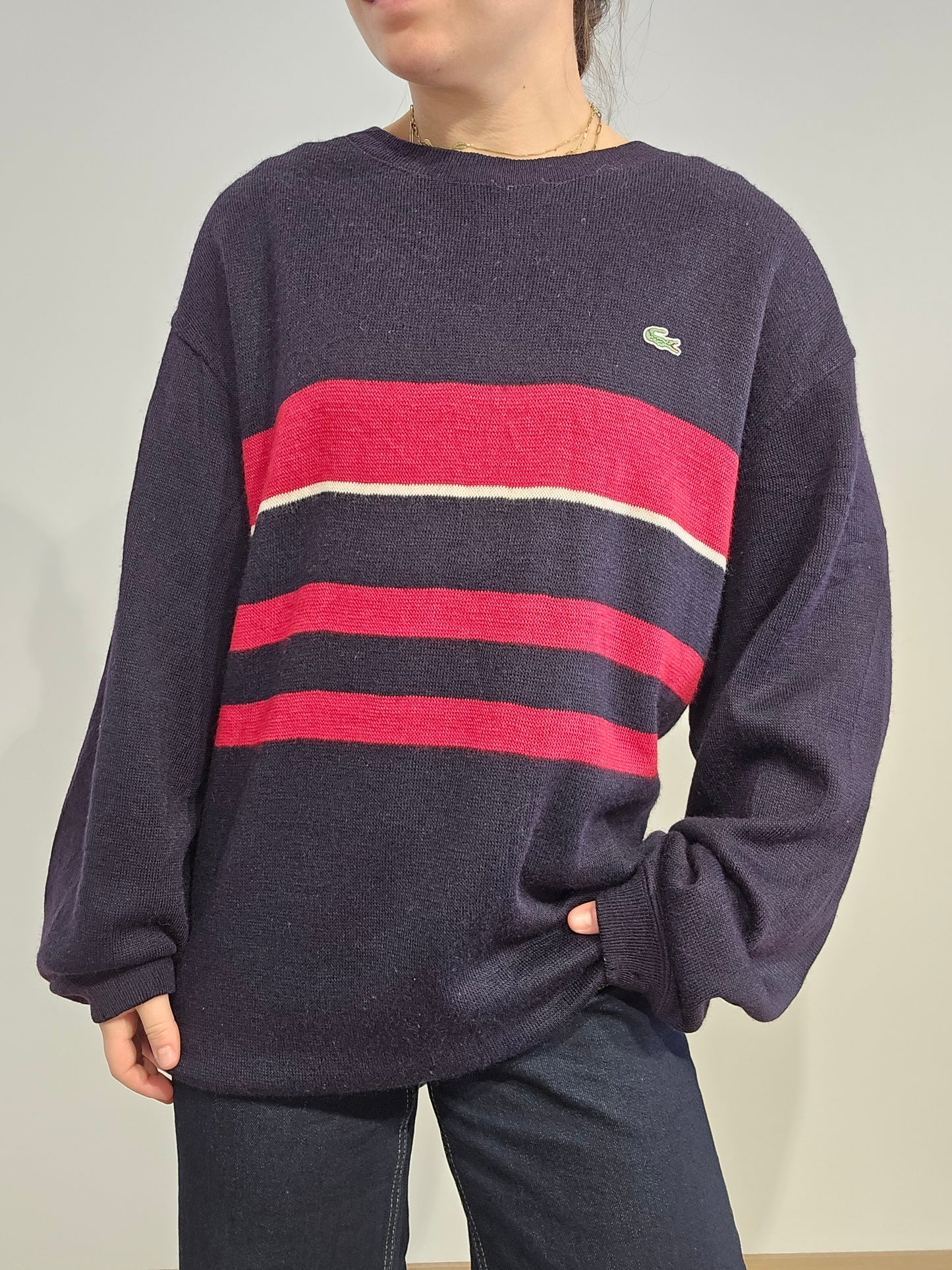 Pull bleu marine et rouge - XL