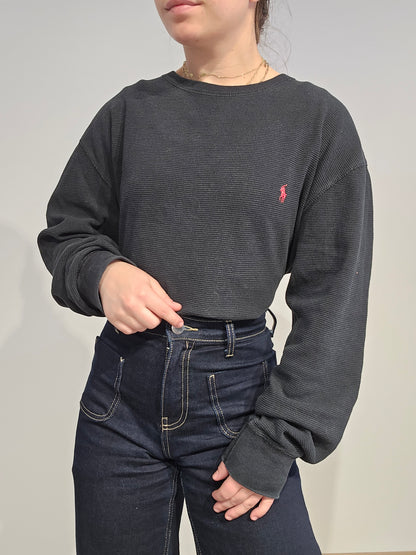 Pull léger en coton noir - XL