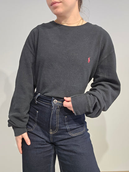 Pull léger en coton noir - XL