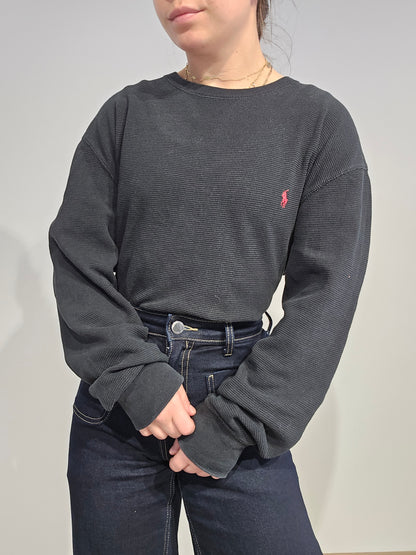 Pull léger en coton noir - XL