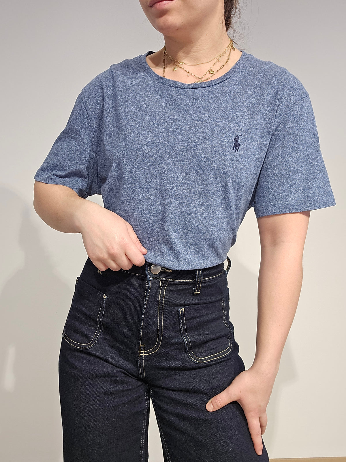 Tee-shirt silm fit en coton - L