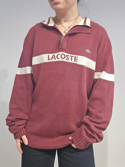 Pull camionneur en coton bordeaux vintage - XL