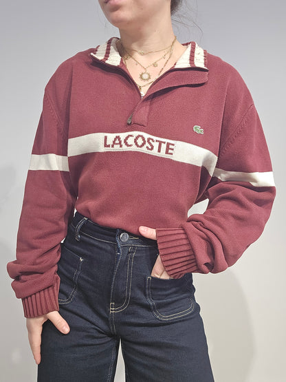 Pull camionneur en coton bordeaux vintage - XL