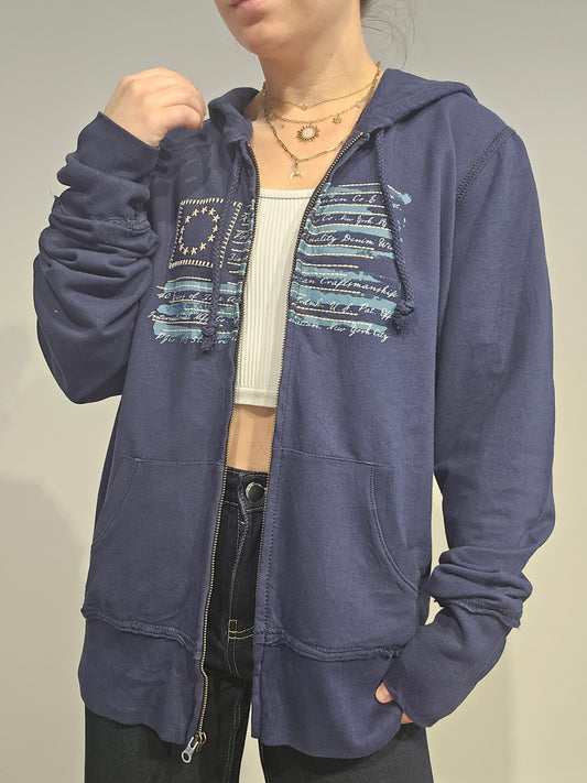 Veste à capuche bleu foncé - XL