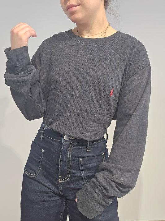 Pull léger en coton noir - XL