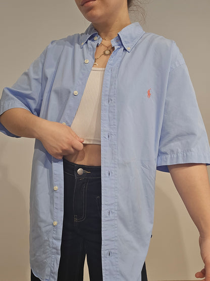 Chemise coupe classic fit en coton bleu ciel - L