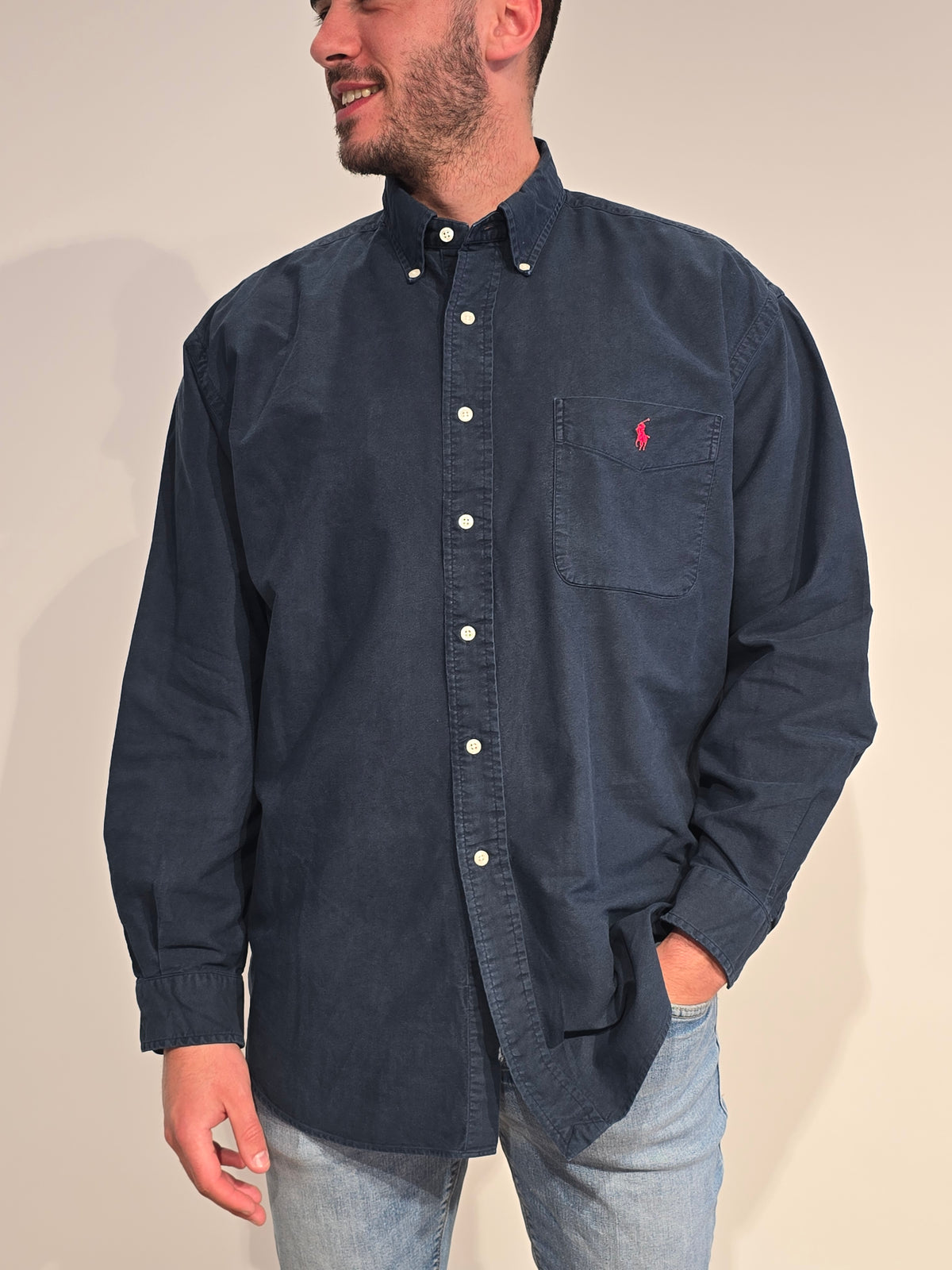 Chemise big shirt marine - L/XL