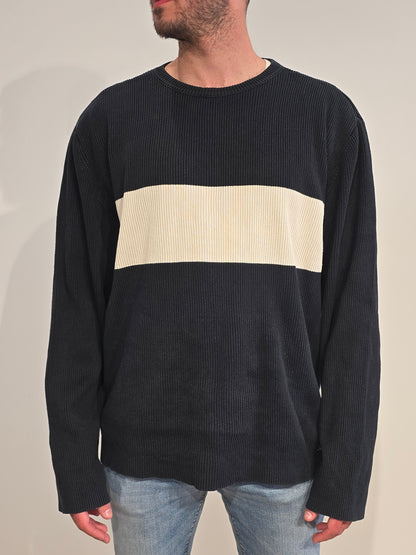 Pull en maille noir et blanc vintage - XL