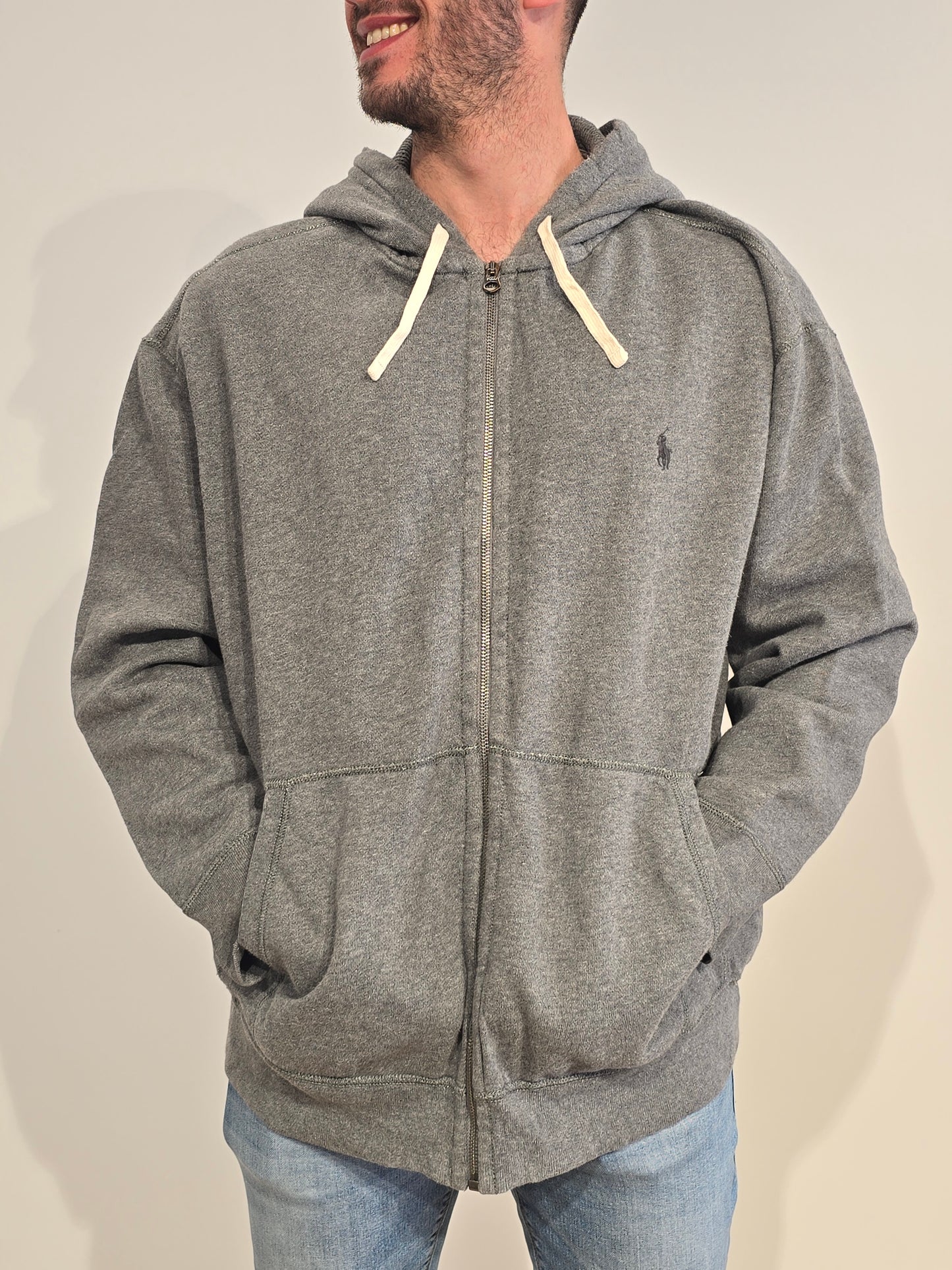 Veste à capuche en coton gris - XXL