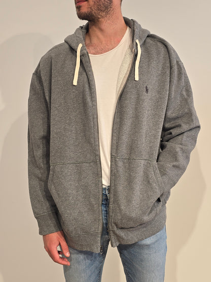 Veste à capuche en coton gris - XXL