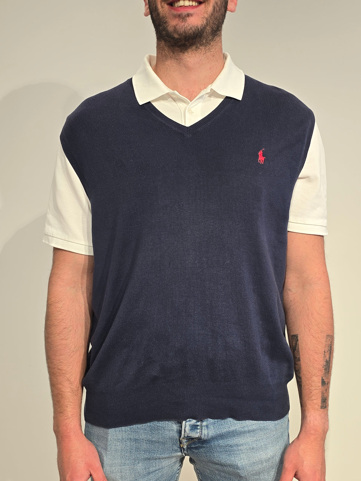 Pull sans manches marine - XL
