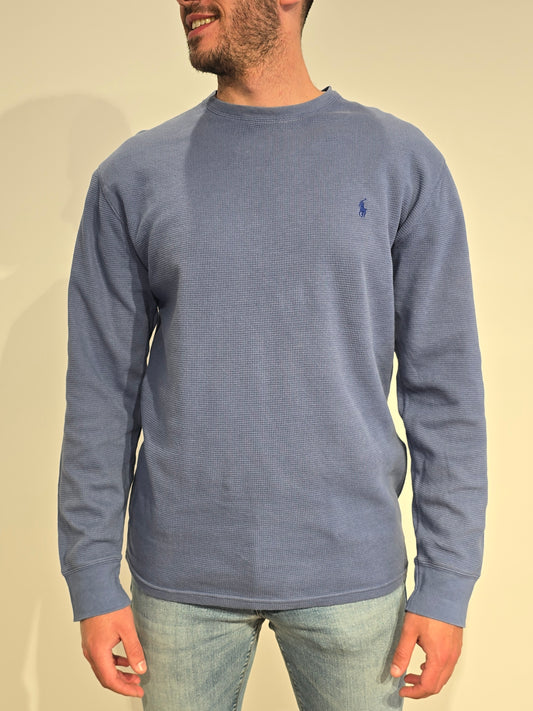 Pull léger en coton bleu - L