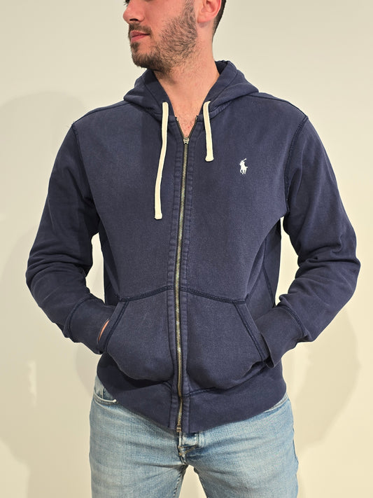 Veste à capuche en coton bleu marine - S