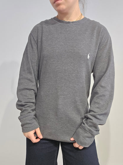 Pull léger en coton gris foncé - L