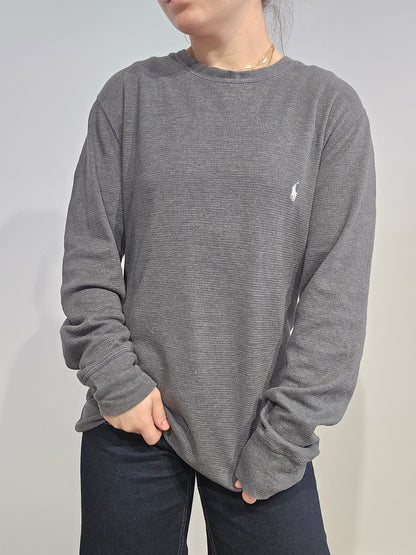 Pull léger en coton gris foncé - L