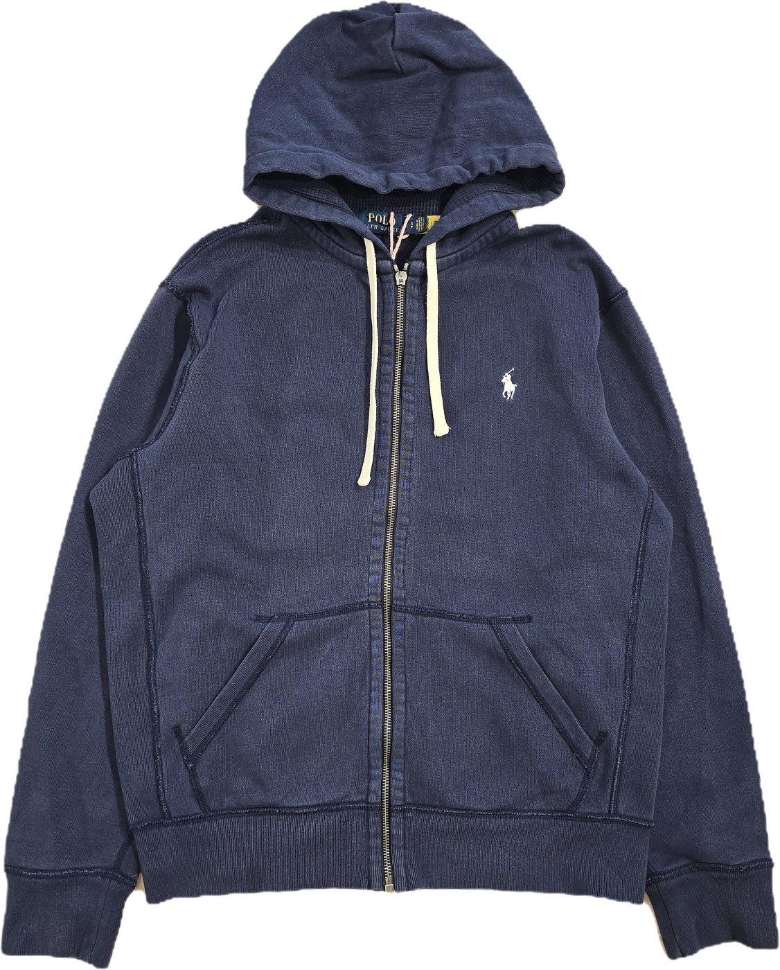 Veste à capuche en coton bleu marine - S