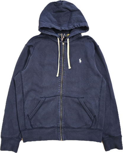 Veste à capuche en coton bleu marine - M