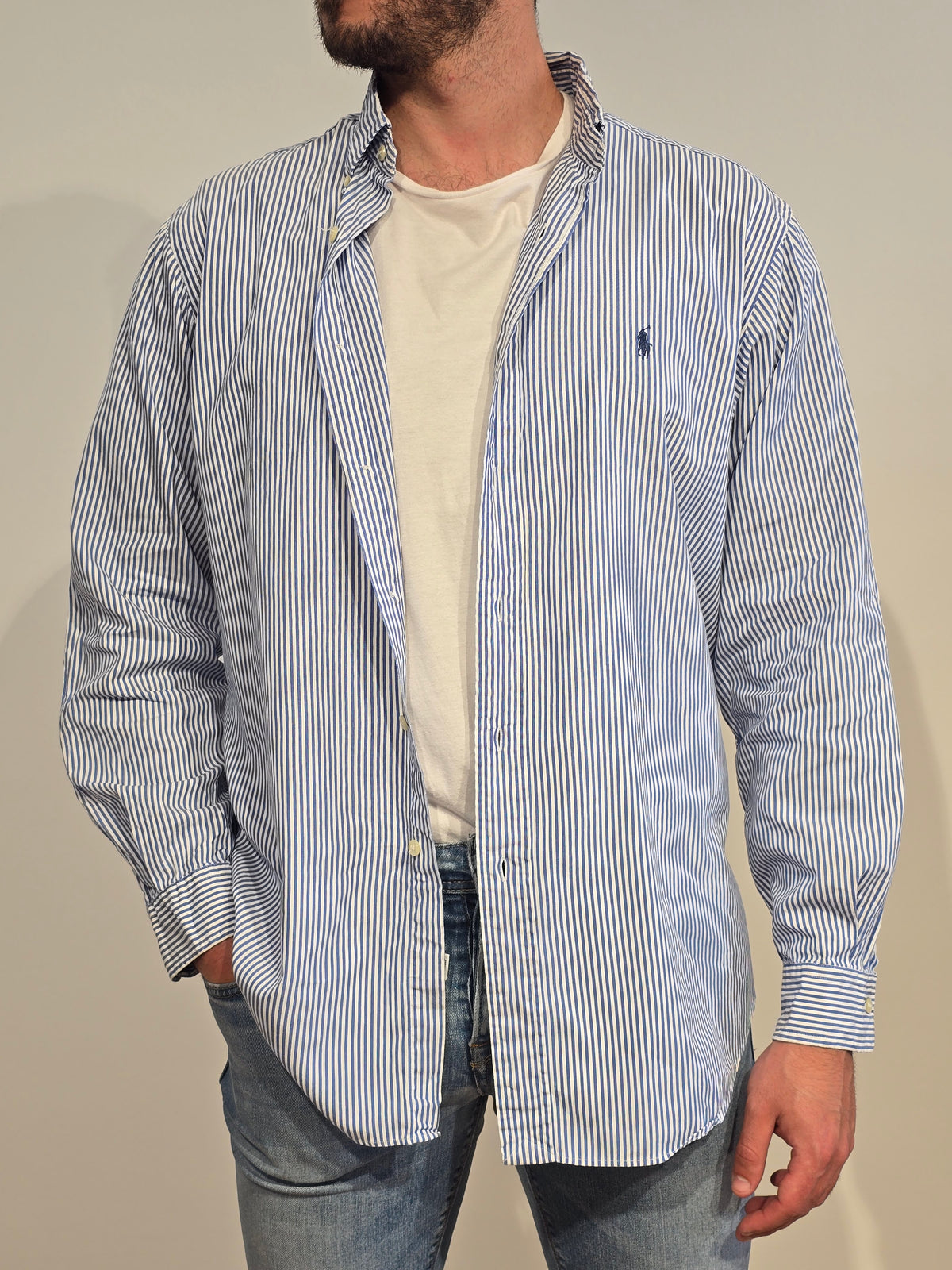 Chemise en coton à rayures - XL