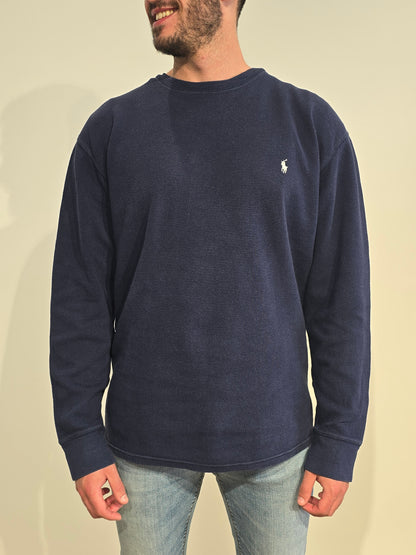 Pull léger en coton bleu marine - XXL