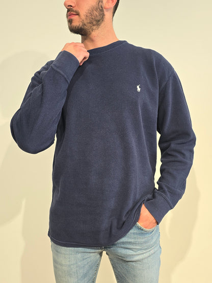 Pull léger en coton bleu marine - XXL
