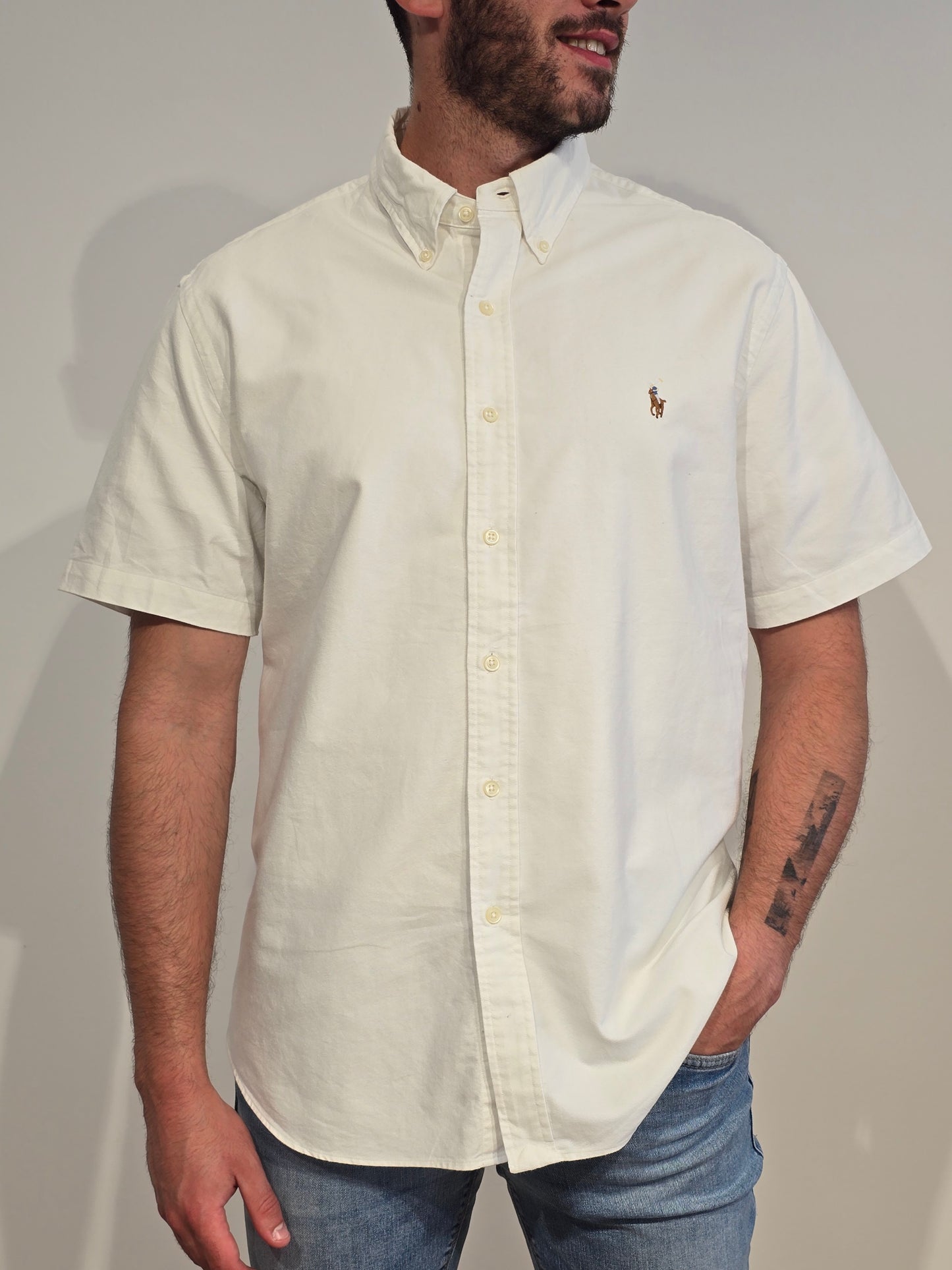 Chemise classic fit en coton blanc - XL