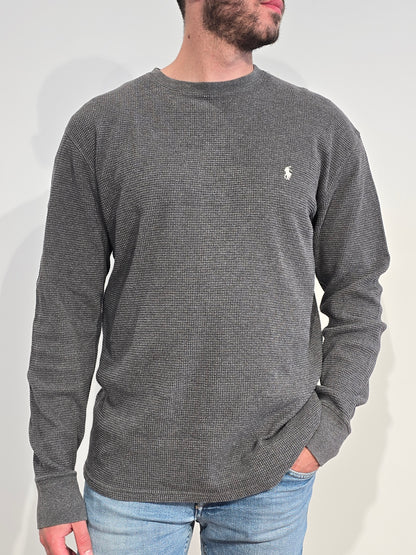 Pull léger en coton gris - L