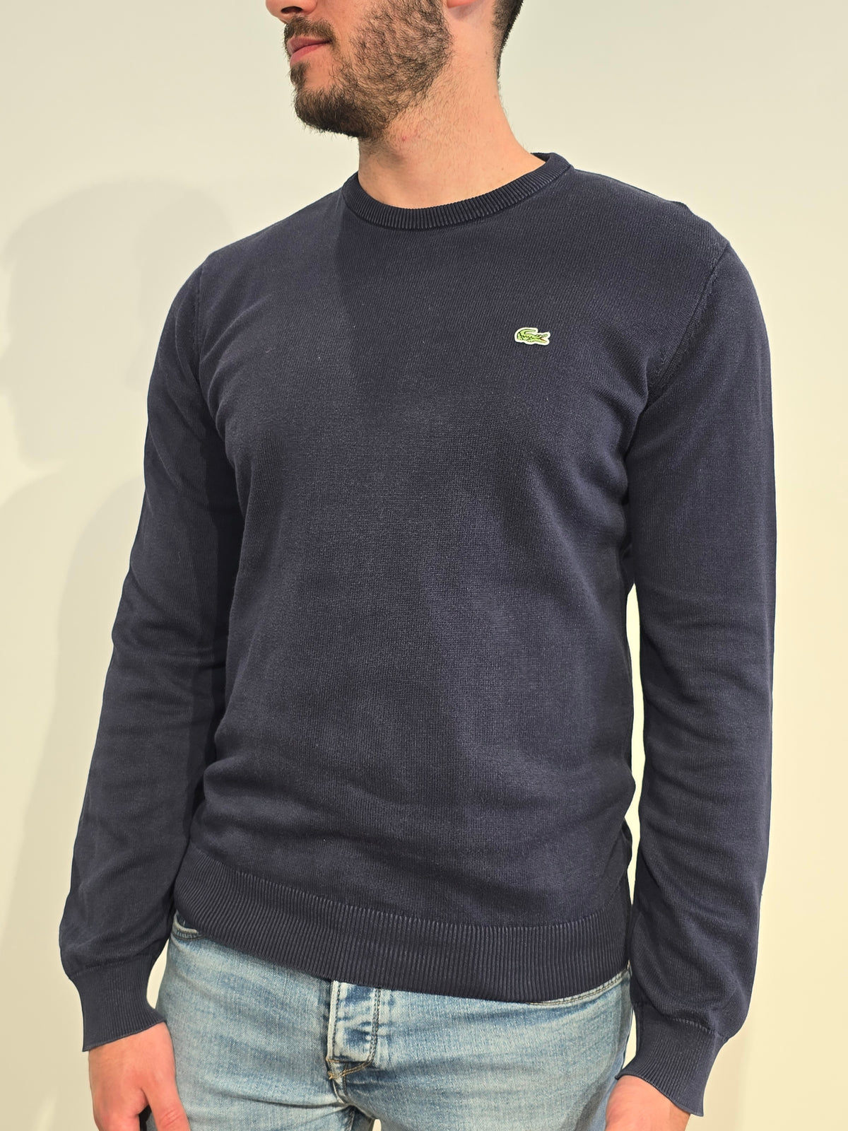 Pull bleu foncé en coton - S