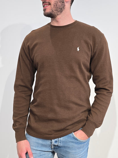 Pull léger en coton marron - M