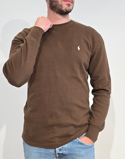 Pull léger en coton marron - M