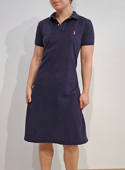 Robe col polo bleu marine - M