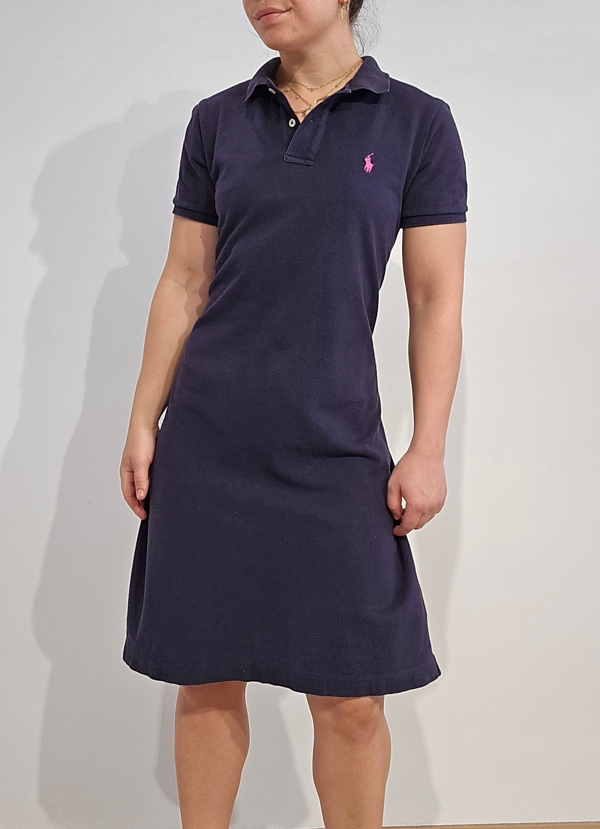 Robe col polo bleu marine - M