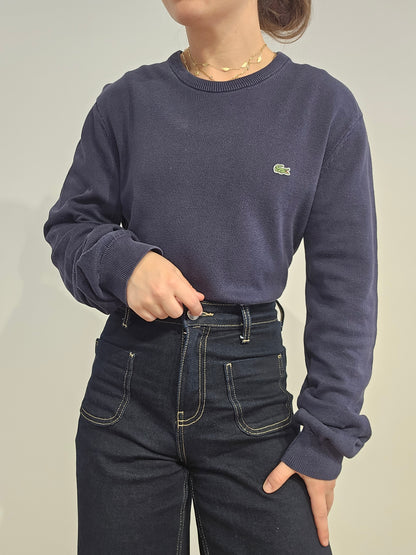 Pull bleu foncé en coton - M