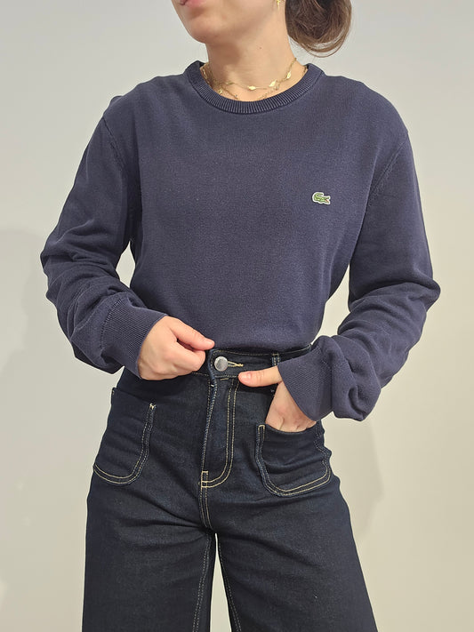 Pull bleu foncé en coton - M