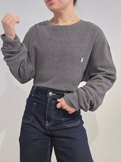 Pull léger en coton gris - XL