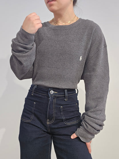 Pull léger en coton gris - XL
