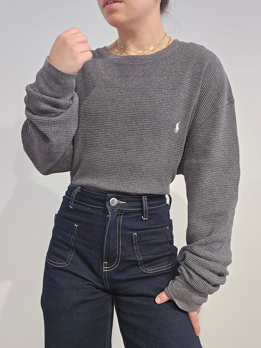 Pull léger en coton gris - XL