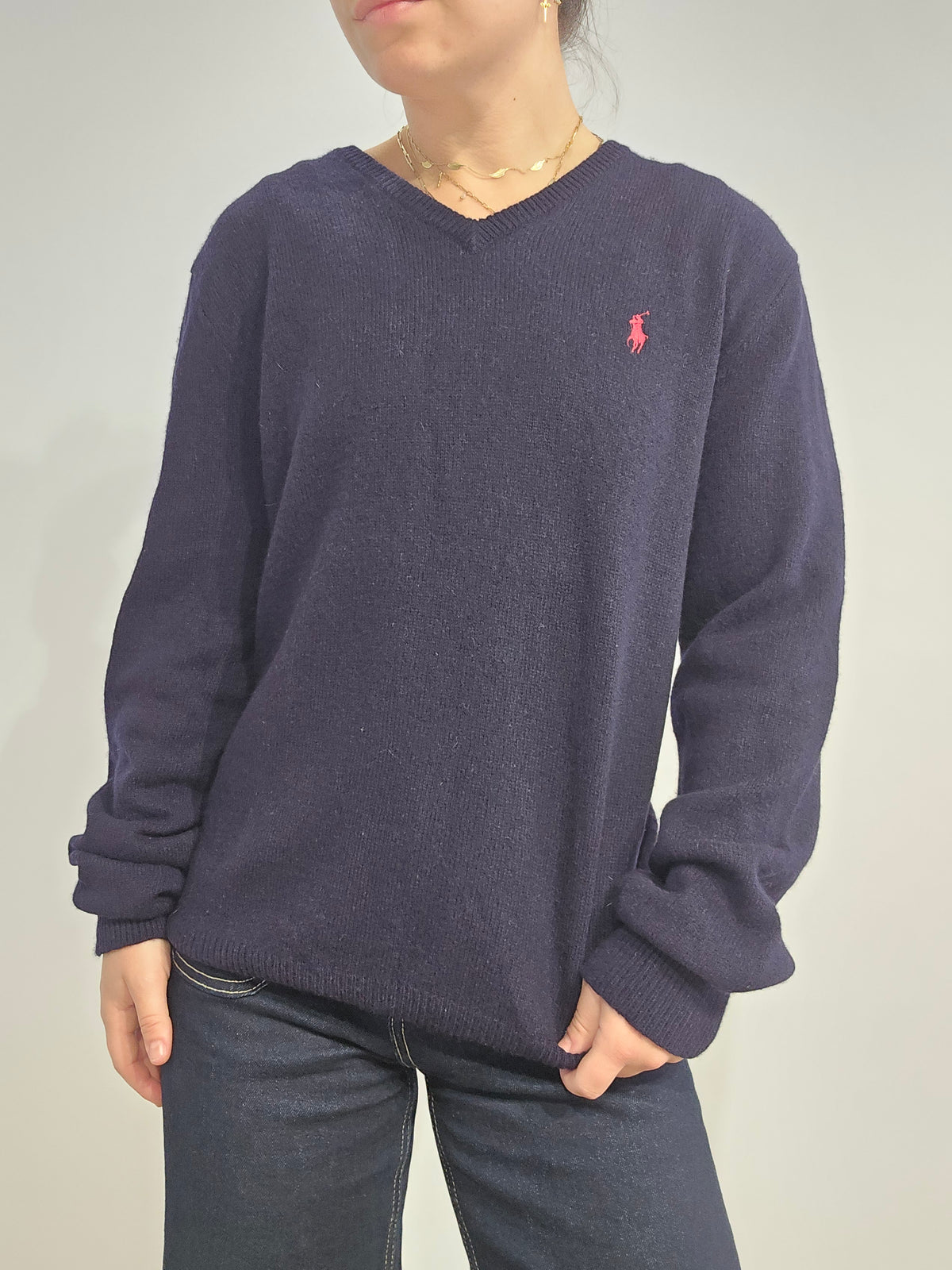 Pull en laine marine - M