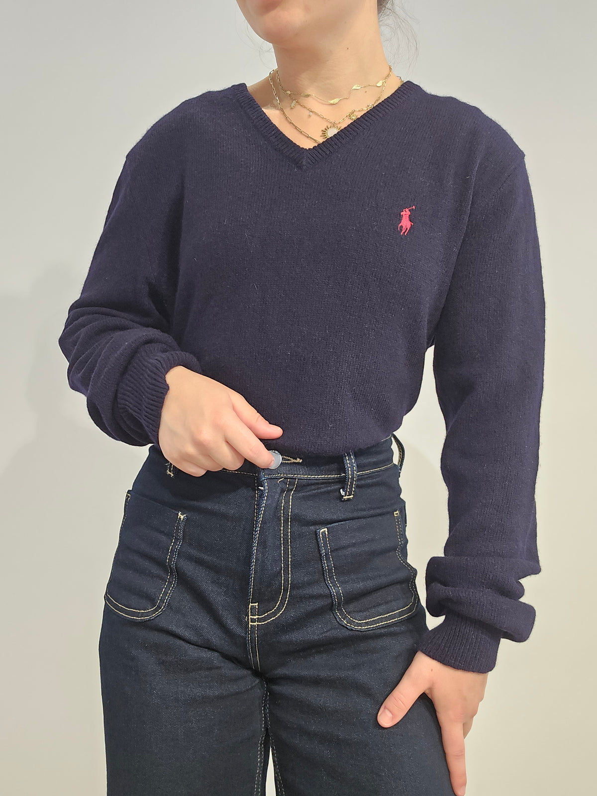 Pull en laine marine - M