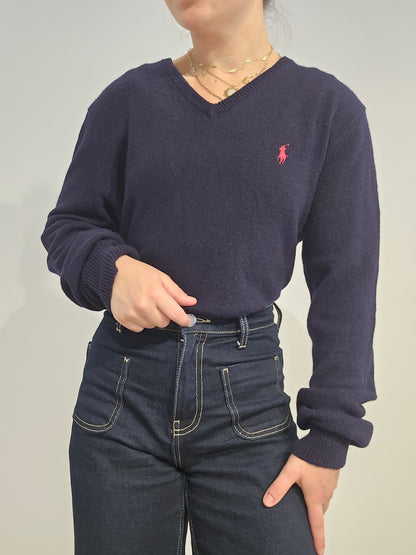Pull en laine marine - M