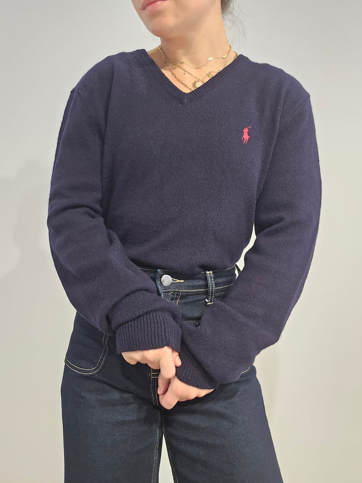 Pull en laine marine - M