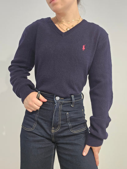 Pull en laine marine - M
