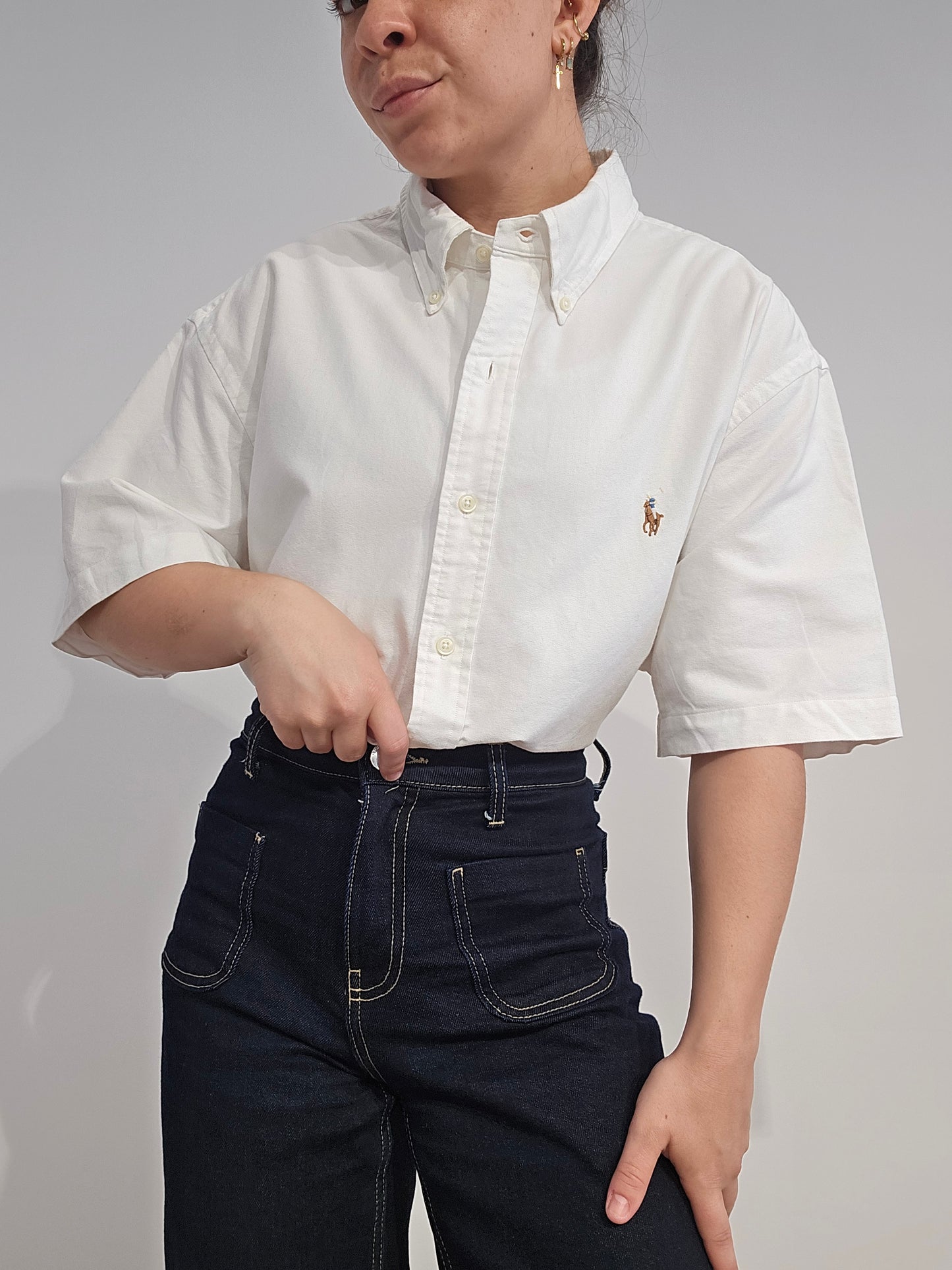 Chemise classic fit en coton blanc - XL