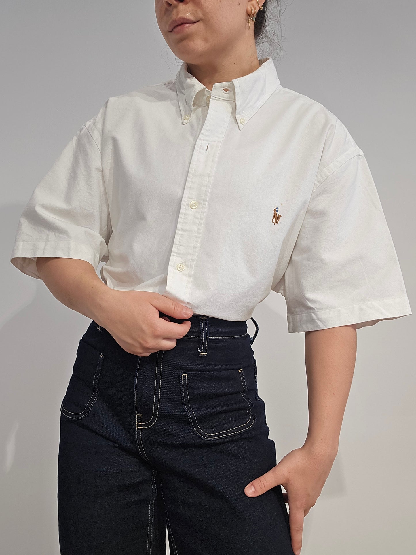 Chemise classic fit en coton blanc - XL
