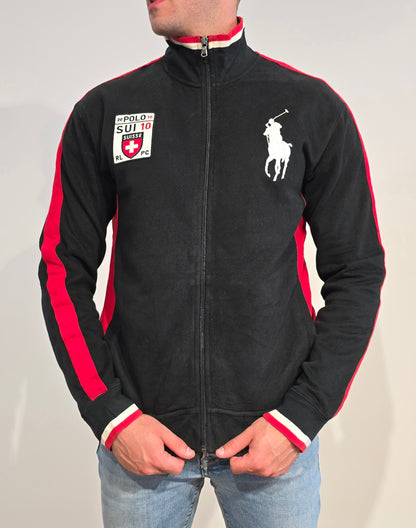 Veste en coton noir et rouge - M