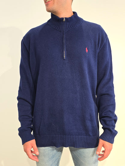 Pull camionneur en maille bleu - XXL