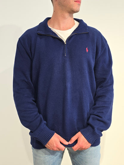 Pull camionneur en maille bleu - XXL