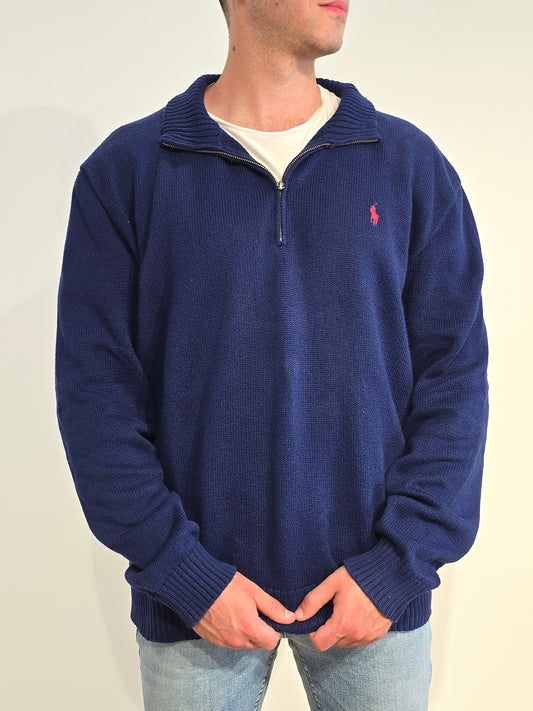 Pull camionneur en maille bleu - XXL