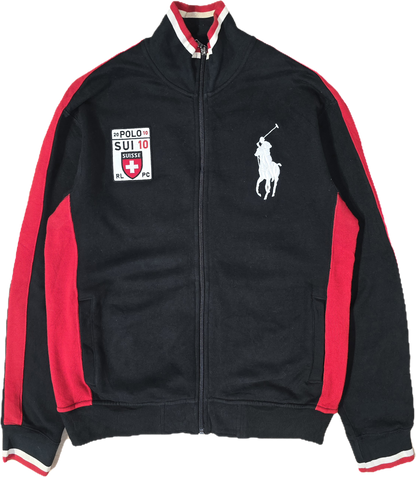 Veste en coton noir et rouge - M